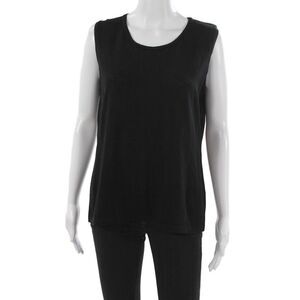 Jennifer Tyler Women Black Basic Sleeveless Scoop Neck Tank Size 50